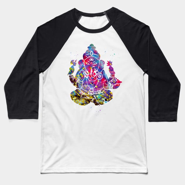 Ganesha Baseball T-Shirt by erzebeth